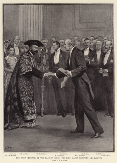 El Primer Ministro en la Mansion House, el Alcalde recibiendo al Sr. Balfour de Henry Marriott Paget