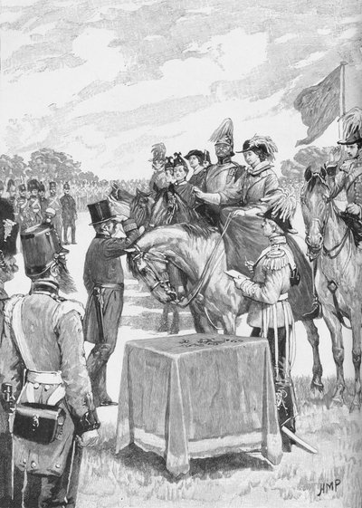 La Reina presidiendo la primera entrega de la Cruz Victoria, c1890 de Henry Marriott Paget