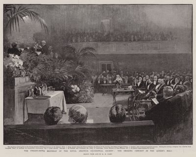El vigésimo quinto cumpleaños de la Sociedad Real de Orquesta Amateur, el concierto de fumadores en el Queen