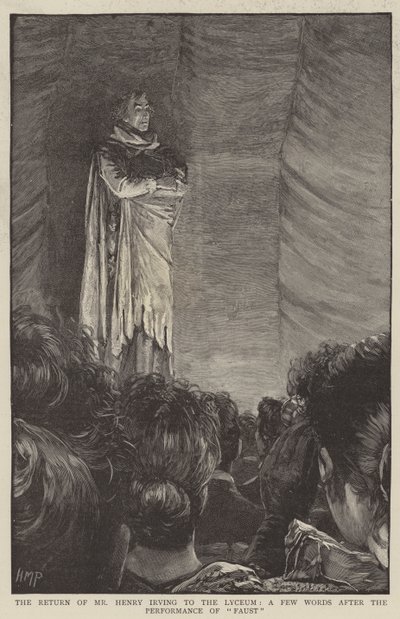 El regreso del Sr. Henry Irving al Lyceum, unas palabras después de la representación de Fausto de Henry Marriott Paget