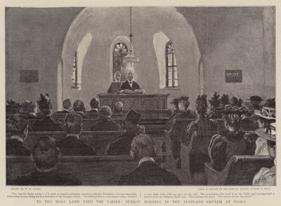 A Tierra Santa con el Kaiser, Domingo por la mañana en la iglesia de los Templarios en Haifa de Henry Marriott Paget
