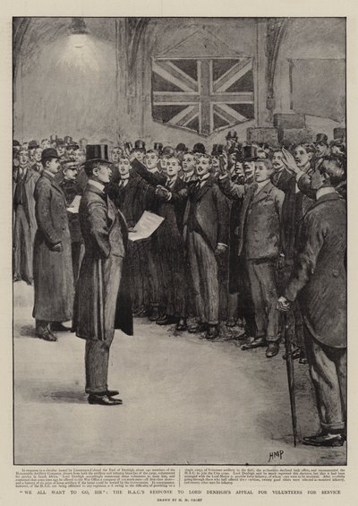 Todos queremos ir, señor, la respuesta del HAC al llamamiento de Lord Denbigh para voluntarios para el servicio de Henry Marriott Paget