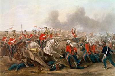 Carga de los 16.º Lanceros de la Reina en la batalla de Aliwal de Henry Martens