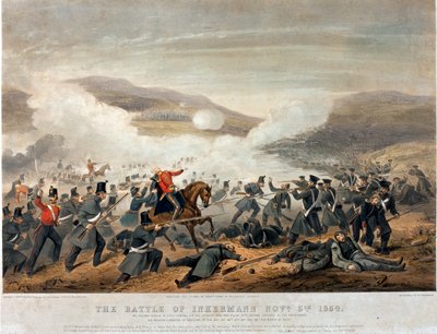 La batalla de Inkermann el 5 de noviembre de 1854, grabado por Edmund Walker (fl. 1836-62) 1854 de Henry Martens