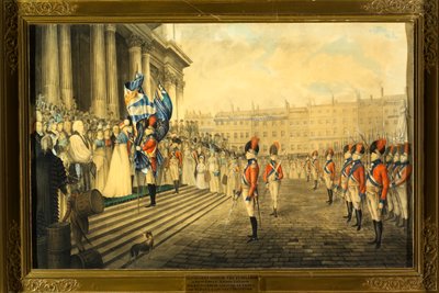 La Asociación de Temple Bar y St Paul recibiendo sus colores frente a St Paul el 7 de diciembre de 1798 de Henry Matthews