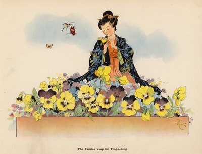 Ilustración de Las aventuras de una muñeca japonesa (litografía en color) de Henry Mayer