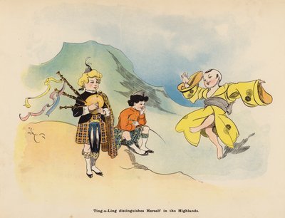 Ilustración de Las aventuras de una muñeca japonesa (litografía en color) de Henry Mayer