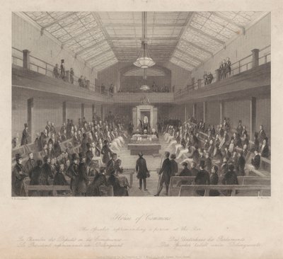 Cámara de los Comunes/ El Presidente reprendiendo a una persona en el Colegio de Abogados de Henry Melville