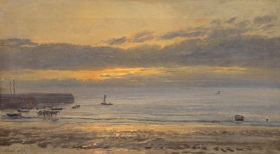 Antes del amanecer, Scarborough - Marea baja, 1878 de Henry Moore
