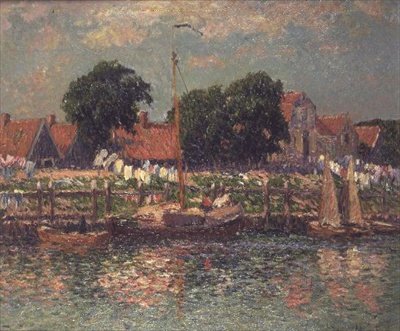 En las orillas de un río en Holanda de Henry Moret