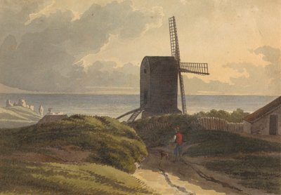 Molino de viento en la costa cerca de Hastings de Henry Morton