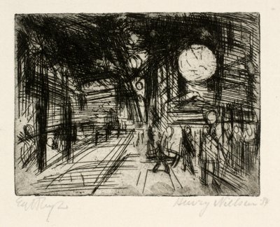 Escena callejera, noche de verano de Henry Nielsen