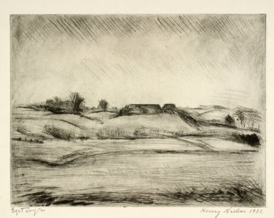 Paisaje abierto con granja de Henry Nielsen