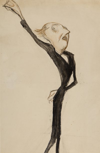 Una figura teatral, posiblemente Sir Beerbohm Tree, c.1908 de Henry Ospovat