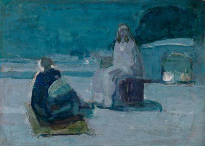 Estudio para Cristo y Nicodemo en una azotea de Henry Ossawa Tanner