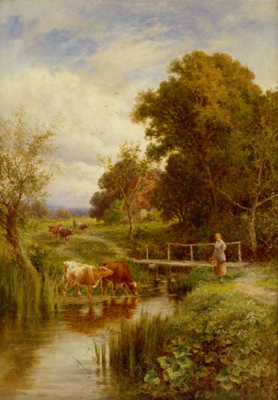 A través del arroyo, Midgham, Berkshire de Henry Parker