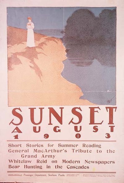 Ilustración de portada para la revista Sunset, agosto de 1903 de Henry Patrick Raleigh