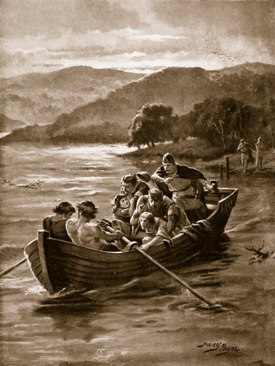 Los hijos de Elfwald ahogados en Windermere, ilustración de 