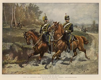 Los 4º Húsares (de la Reina) en Orden de Revista, Reconociendo de Henry Payne