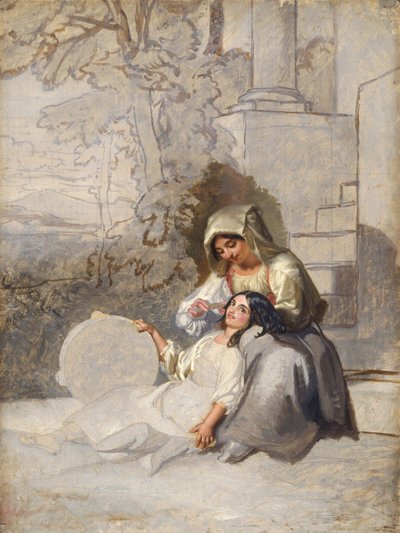 Campesinos italianos (óleo sobre lienzo) de Henry Penry Williams