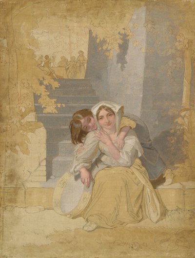 La pandereta (óleo sobre lienzo) de Henry Penry Williams