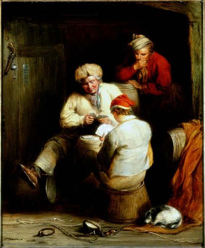 Contrabandistas jugando a las cartas de Henry Perlee Parker