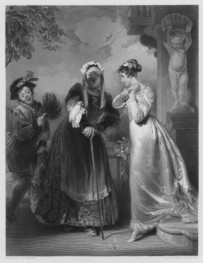 Julieta y la nodriza, del cuadro en la Galería Vernon (grabado) de Henry Perronet (after) Briggs