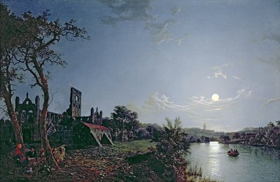 Mañana con vista de la Abadía de Kirkstall de Henry Pether