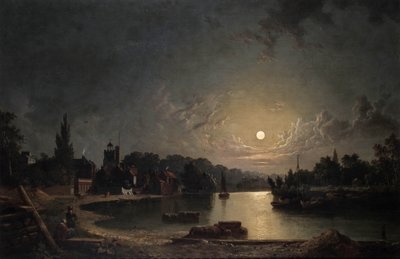 Twickenham a la luz de la luna, 1835 de Henry Pether