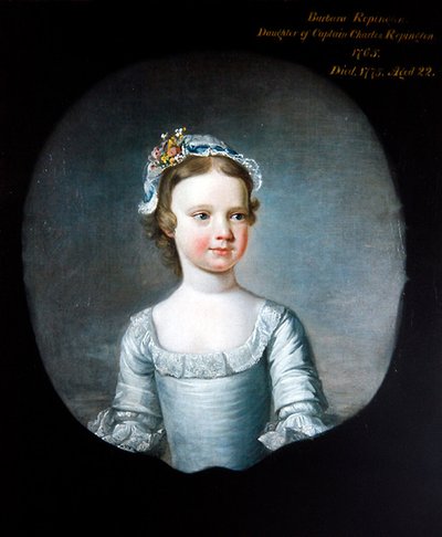 Un retrato de Barabara Repington de niña, de medio cuerpo de Henry Pickering
