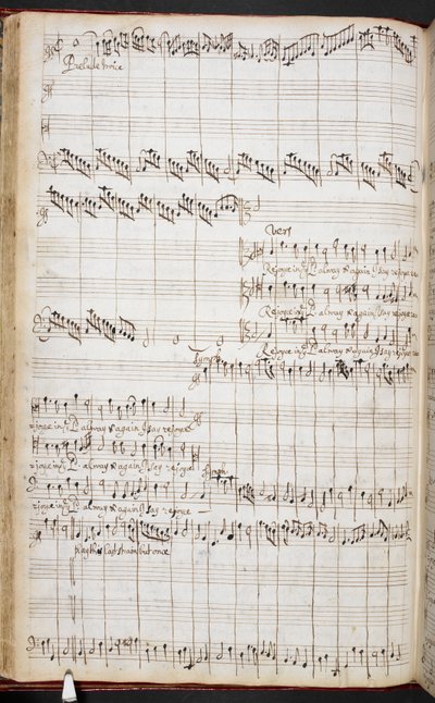 Partitura autógrafa de Purcell de 