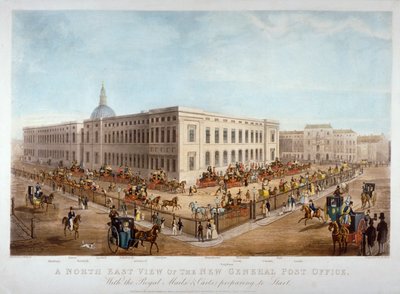 La nueva Oficina General de Correos, Ciudad de Londres, c. 1830 de Henry Pyall