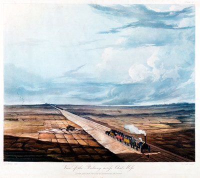 Tren cruzando Chat Moss, Lancashire, 1831 de Henry Pyall