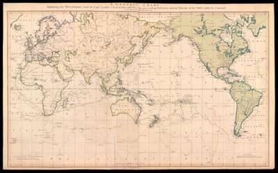 Carta general de los descubrimientos realizados por el capitán James Cook en este viaje y en los dos anteriores, con las huellas de los barcos bajo su mando. de Henry Roberts