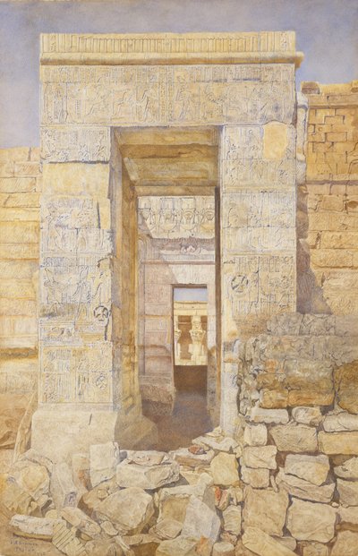 Entrada este, Sala de Tiberio, Templo de Isis, Filé, 1905 de Henry Roderick Newman