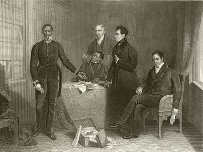 Jan Tzatzoe, Andries Stoffles, Rev Dr Philip y Rev Mess Read, Senior y Junior de Henry Room