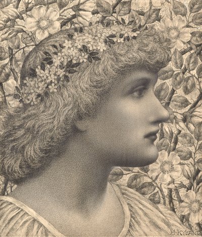 Florimel (lápiz y tiza sobre papel) de Henry Ryland