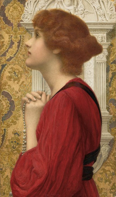 The Guarded Flame (lápiz, acuarela y acuarela realzada con goma arábiga sobre papel verjurado) de Henry Ryland