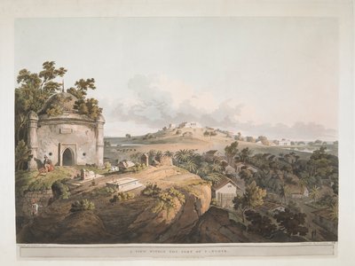 Una vista dentro de la fortaleza de Monghyr. de Henry Salt