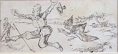 El golfista atacado, ilustración de la revista 