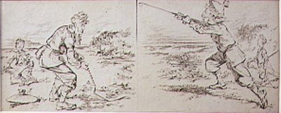 El Golfista perturbado por una ráfaga de viento, ilustración de la revista 