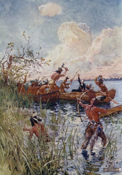 Atacado por iroqueses de Henry Sandham