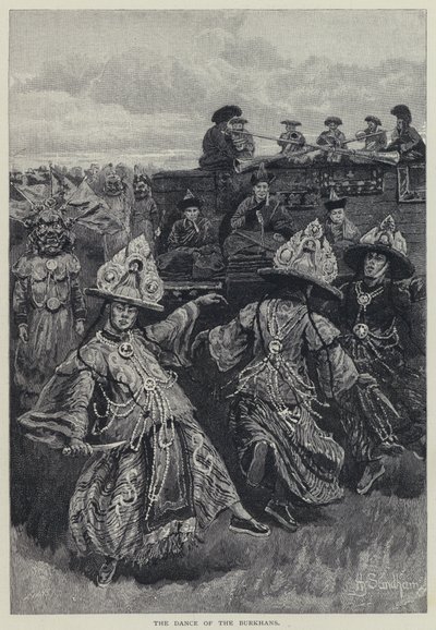 La danza de los Burkhans (litografía) de Henry Sandham