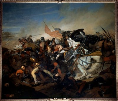 Vista de la Batalla de Kassel el 23/08/1328, victoria de Felipe VI de Valois sobre el ejército flamenco de Henry Scheffer