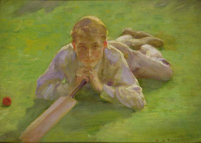 Henry Allen en ropa de cricket de Henry Scott Tuke