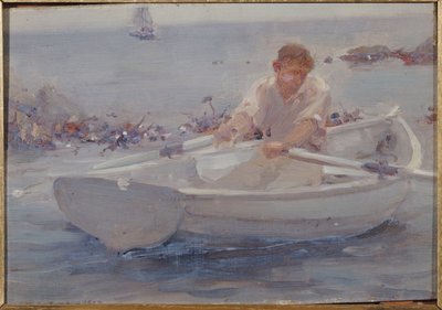Hombre en un Bote de Remo, 1907 de Henry Scott Tuke