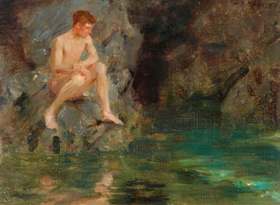 Retrato de David Bone - Cornwall, 1913 de Henry Scott Tuke