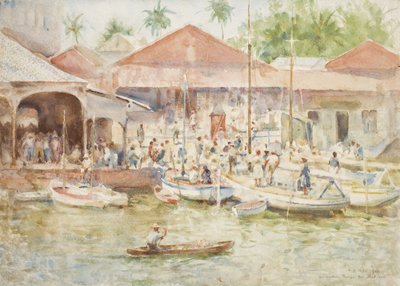 El mercado, Belice, Honduras Británica, 1924 de Henry Scott Tuke