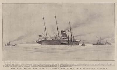 El salvamento del París, remolcando el transatlántico al puerto de Falmouth de Henry Scott Tuke