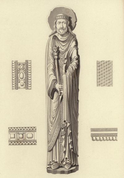 Clodoveo I, alrededor del año 1100, de la Iglesia de Notre Dame De Corbeil de Henry Shaw